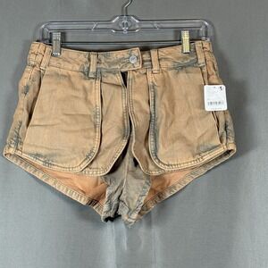 Free People We The Free Prince Street Flap Micro Shorts Size 28 Women's Acid NWT